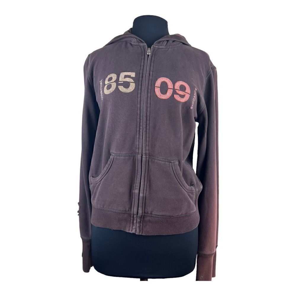 Brown Sweatshirt Zipper w Hoodie